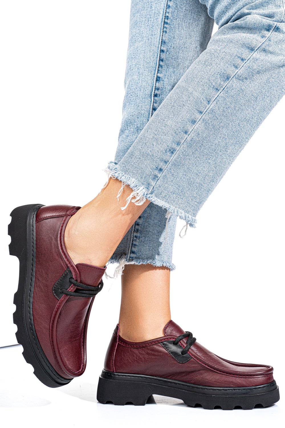 PANTOFI BORDO PIELE NATURALA APCKD-9524