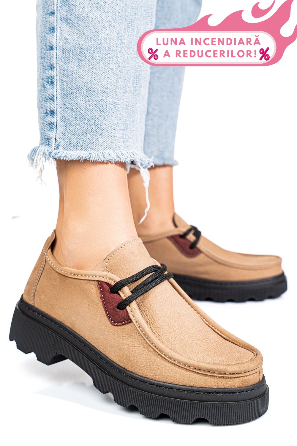PANTOFI TAUPE PIELE NATURALA NABUK APCKD-9524