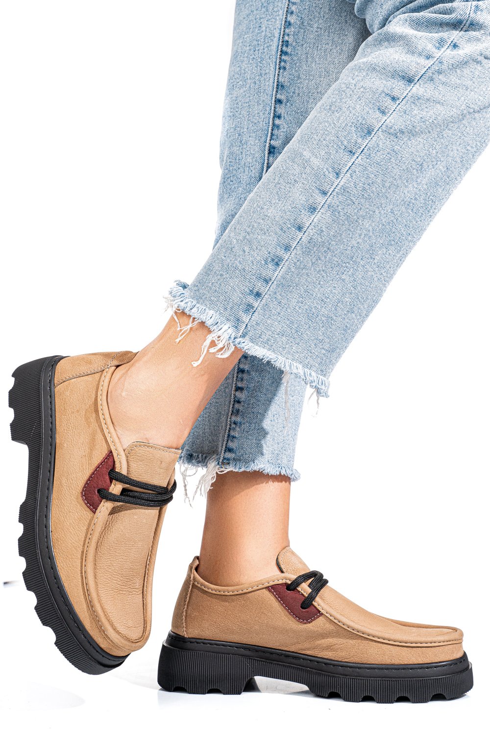 PANTOFI TAUPE PIELE NATURALA NABUK APCKD-9524