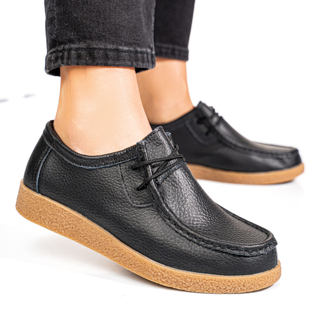 MOCASINI NEGRI PIELE NATURALA PSPL304