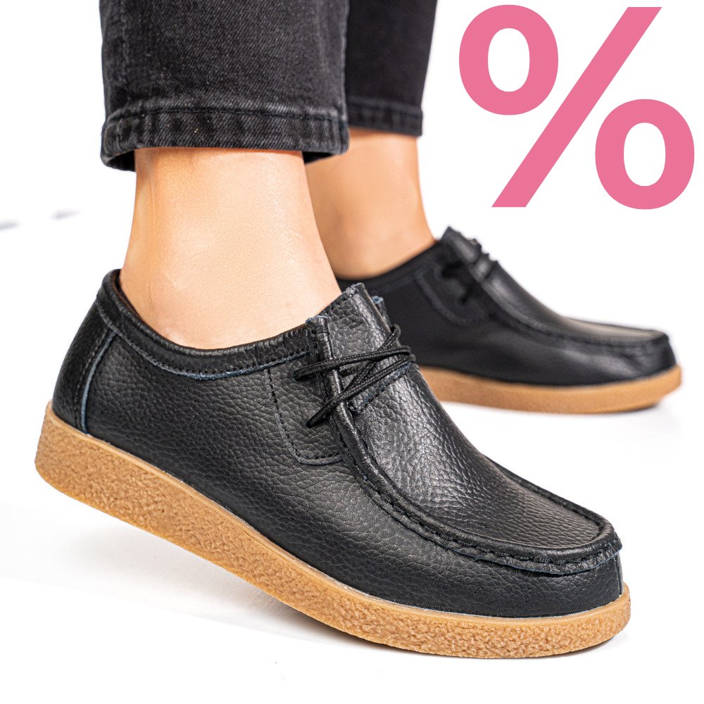 MOCASINI NEGRI PIELE NATURALA PSPL304
