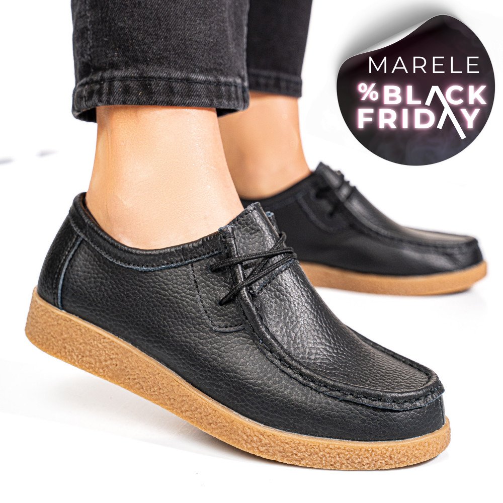 MOCASINI NEGRI PIELE NATURALA PSPL304