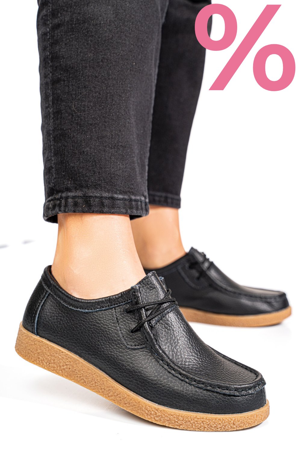 MOCASINI NEGRI PIELE NATURALA PSPL304