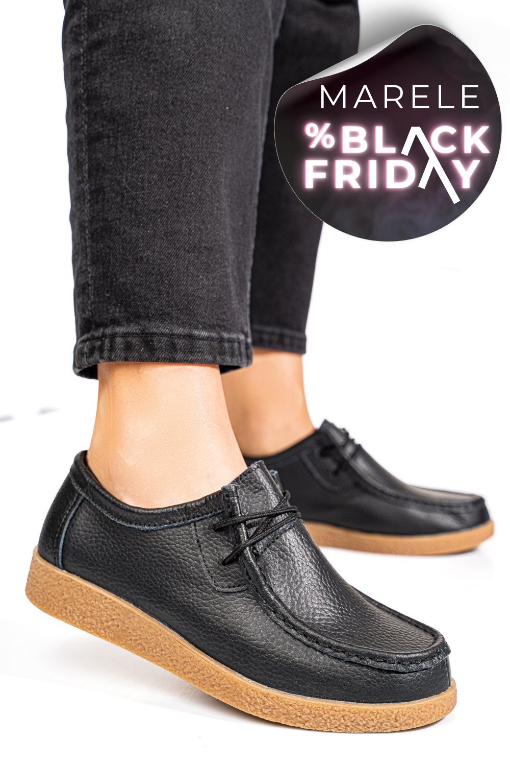 MOCASINI NEGRI PIELE NATURALA PSPL304