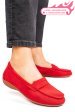 Mocasini rosii piele naturala intoarsa fsp003634