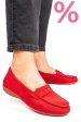 Mocasini rosii piele naturala intoarsa fsp003634