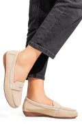 MOCASINI BEJ PIELE NATURALA INTOARSA FSP003634