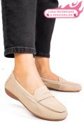 MOCASINI BEJ PIELE NATURALA INTOARSA FSP003634