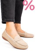 MOCASINI BEJ PIELE NATURALA INTOARSA FSP003634