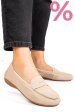 Mocasini bej piele naturala intoarsa fsp003634