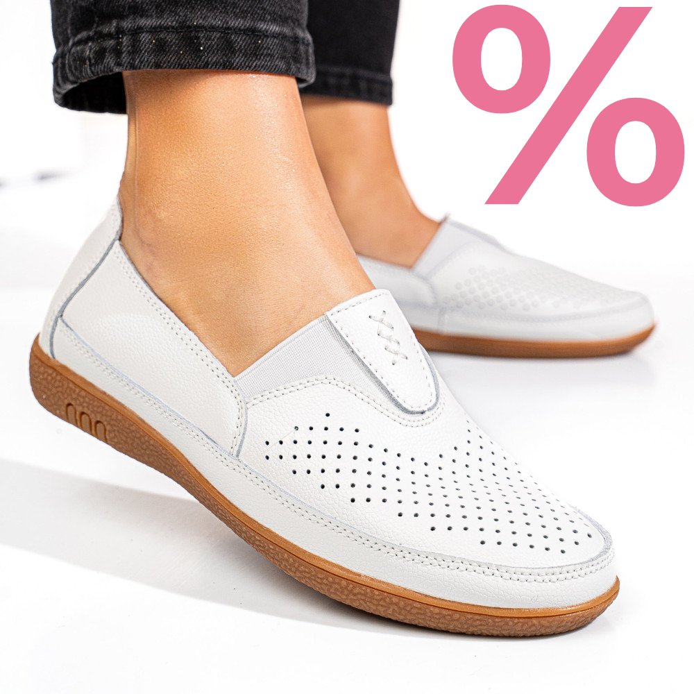 MOCASINI ALBI PIELE NATURALA FSP003635