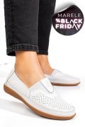 MOCASINI ALBI PIELE NATURALA FSP003635