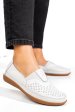 Mocasini albi piele naturala fsp003635