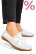 Mocasini albi piele naturala fsp003635