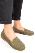 MOCASINI VERZI PIELE NATURALA INTOARSA FSP003634