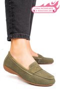 MOCASINI VERZI PIELE NATURALA INTOARSA FSP003634