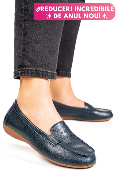 Mocasini bleumarin piele naturala fsp003633