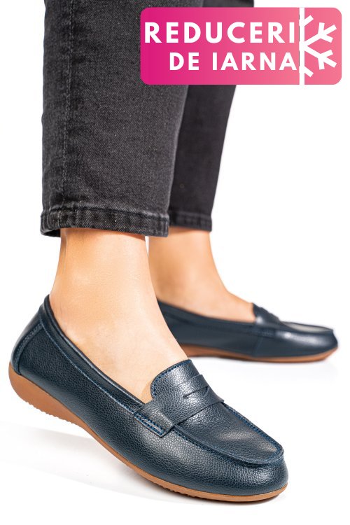 Mocasini bleumarin piele naturala fsp003633