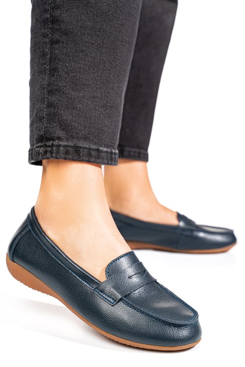 Mocasini bleumarin piele naturala fsp003633