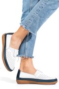 MOCASINI ALB ALBASTRU PIELE NATURALA FSP003635