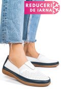 MOCASINI ALB ALBASTRU PIELE NATURALA FSP003635