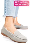 MOCASINI GRI PIELE NATURALA INTOARSA FSP003634