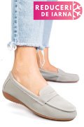 MOCASINI GRI PIELE NATURALA INTOARSA FSP003634