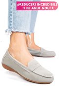 MOCASINI GRI PIELE NATURALA INTOARSA FSP003634