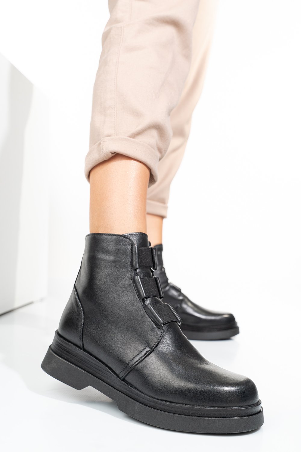 GHETE NEGRE PIELE NATURALA 242816NP