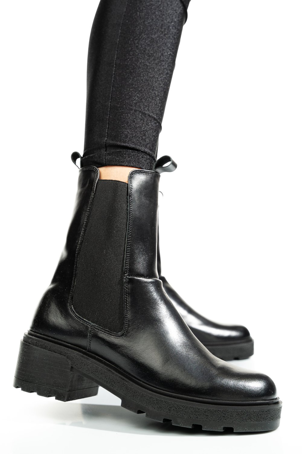 GHETE NEGRE PIELE NATURALA 2S7724