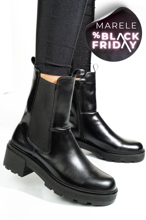 Ghete negre piele naturala 2s7724