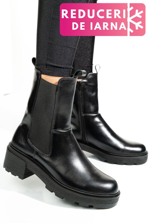 Ghete negre piele naturala 2s7724