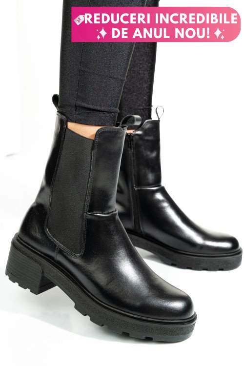 Ghete negre piele naturala 2s7724