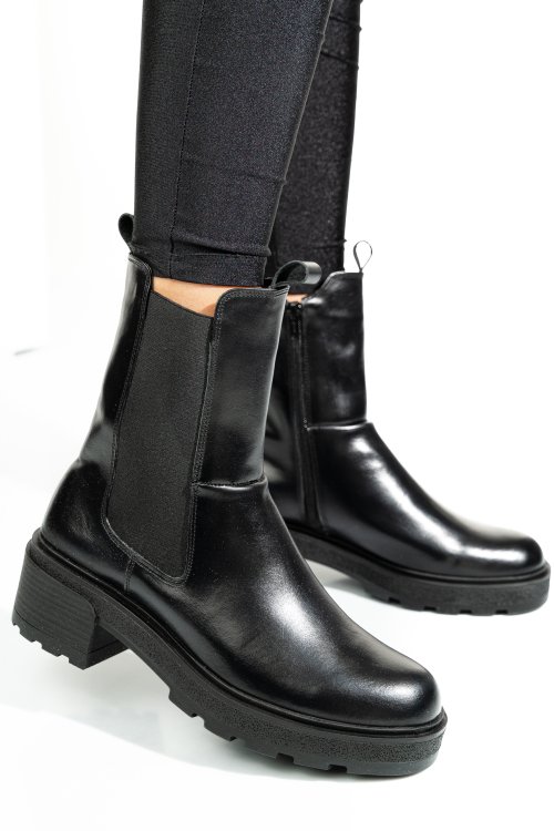 Ghete negre piele naturala 2s7724