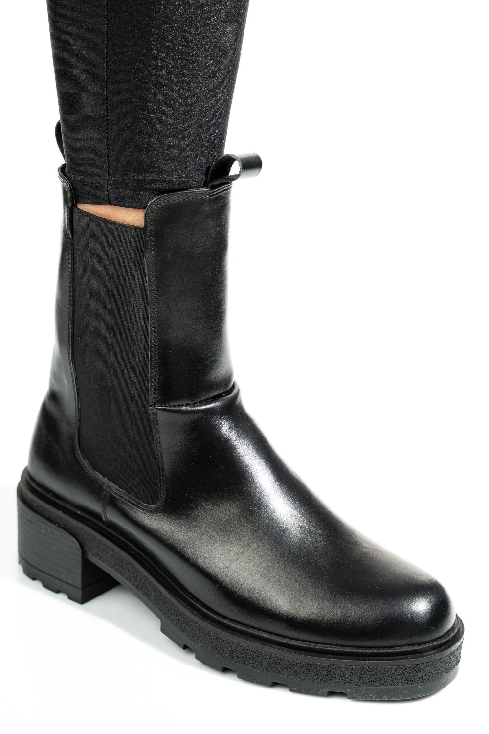 GHETE NEGRE PIELE NATURALA 2S7724