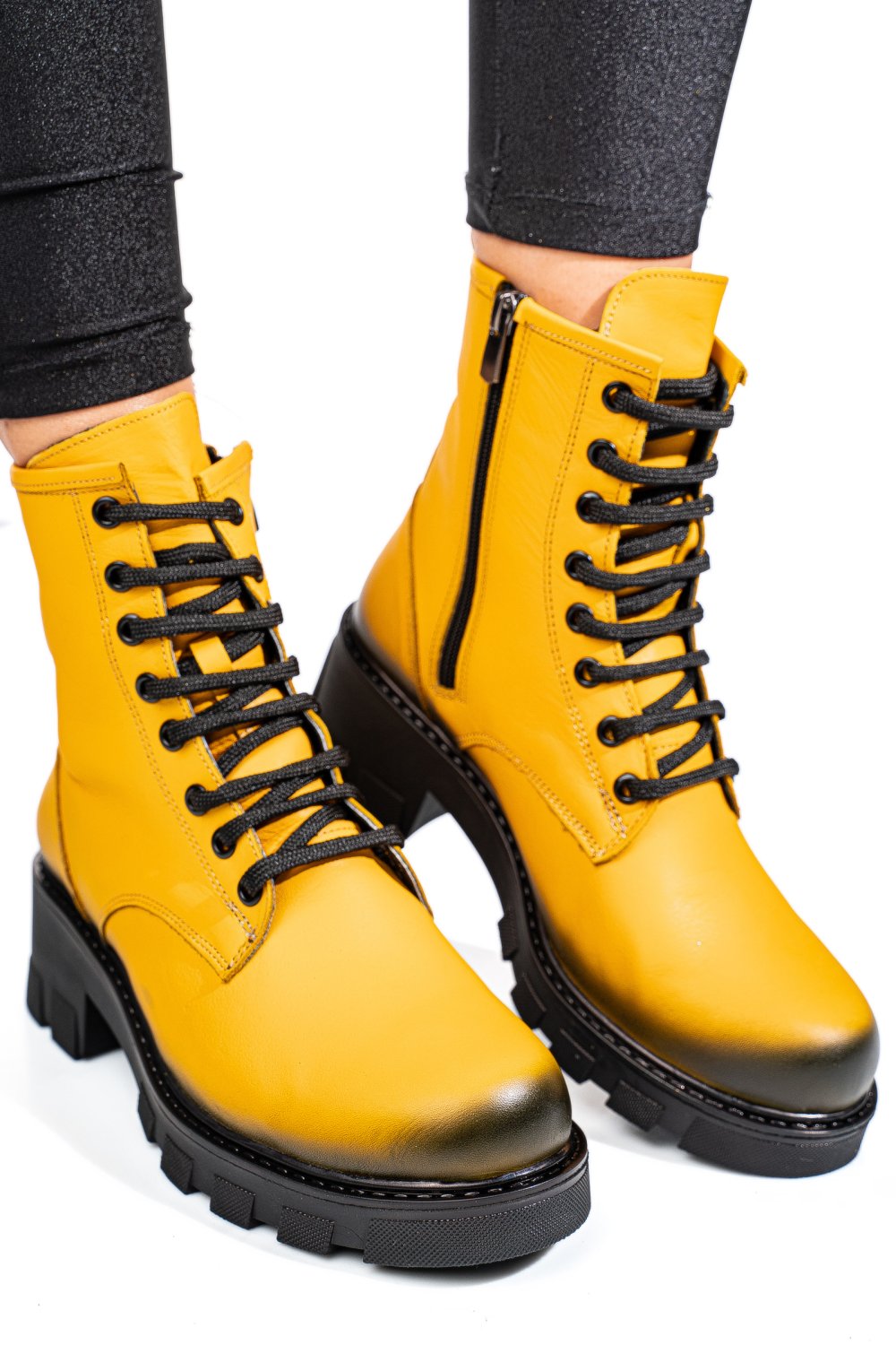 GHETE GALBENE PIELE NATURALA APCK106