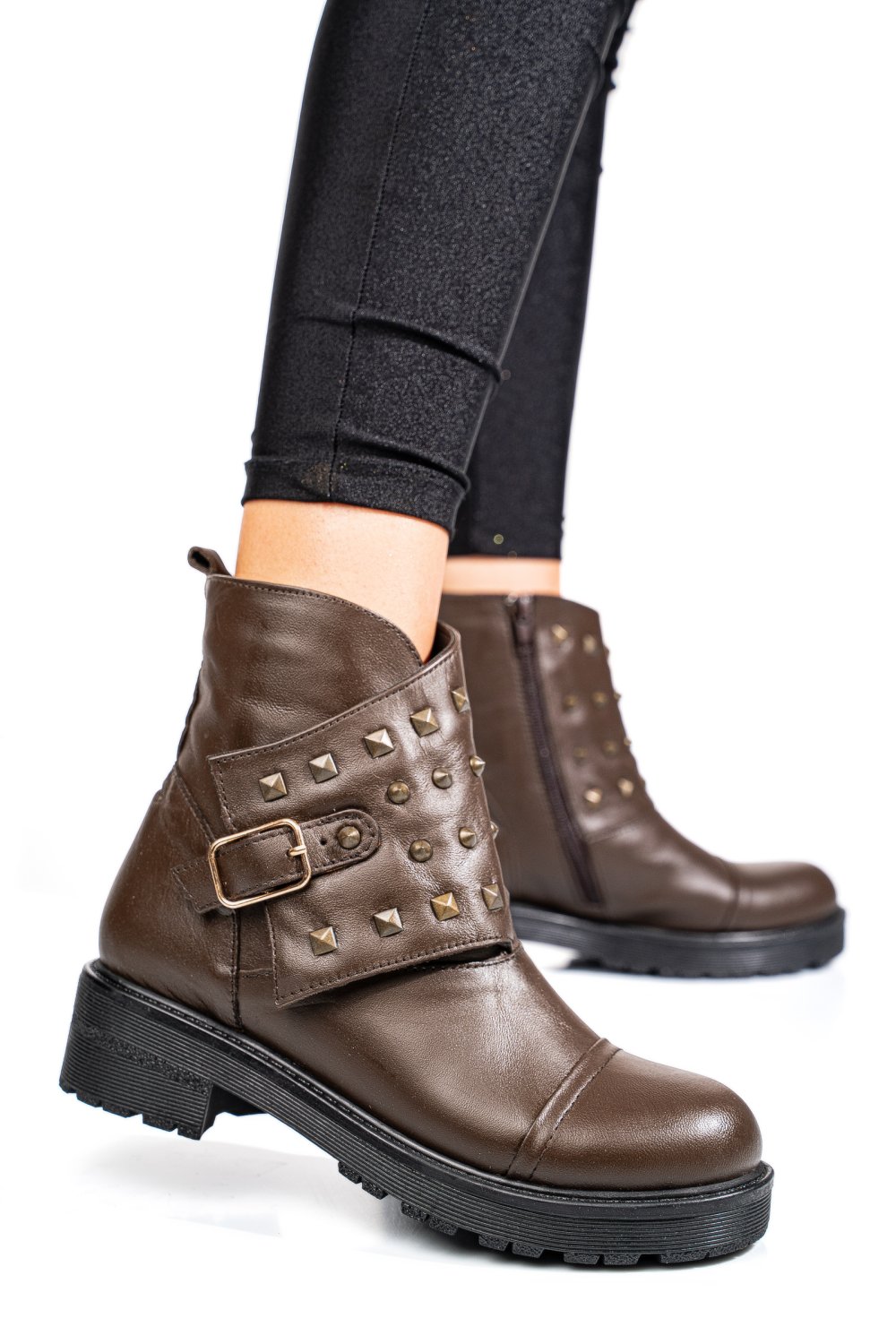 GHETE MARO INCHIS PIELE NATURALA 0PC07-II