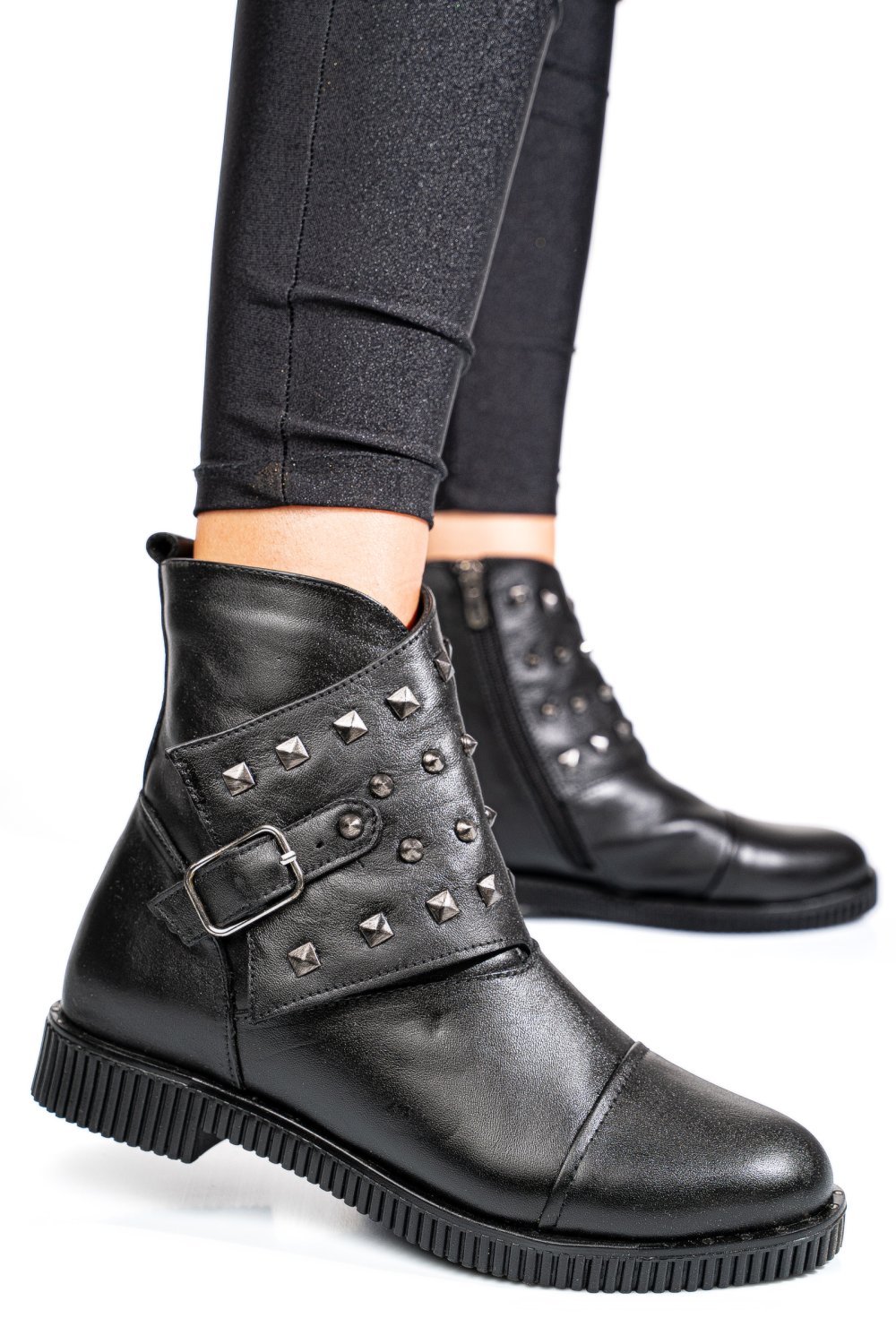 GHETE NEGRE PIELE NATURALA 0PC08