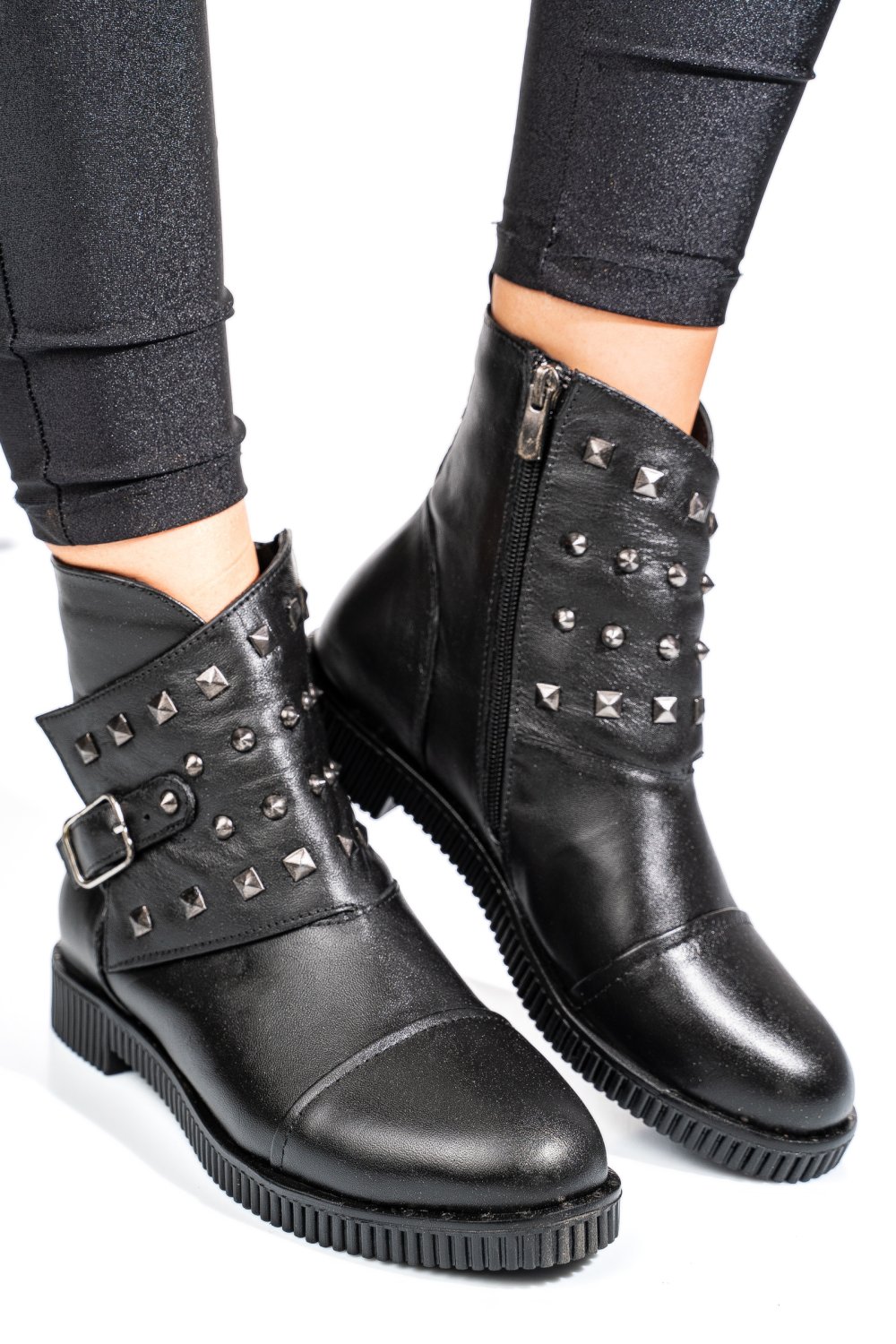 GHETE NEGRE PIELE NATURALA 0PC08