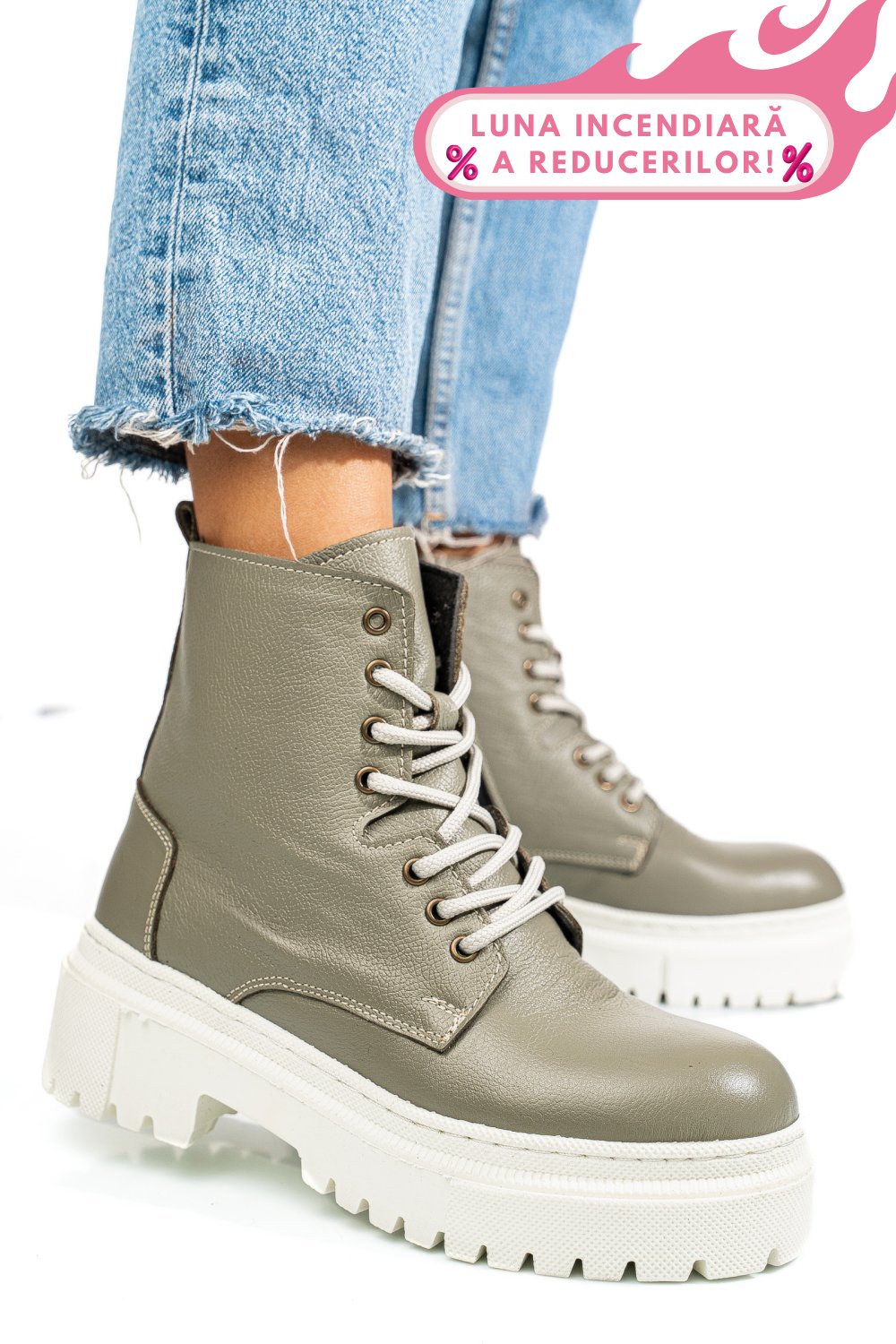 GHETE GRI PIELE NATURALA NPCFB002