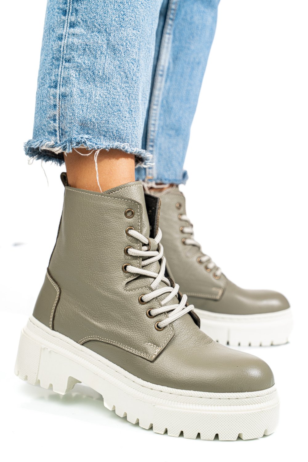 GHETE GRI PIELE NATURALA NPCFB002