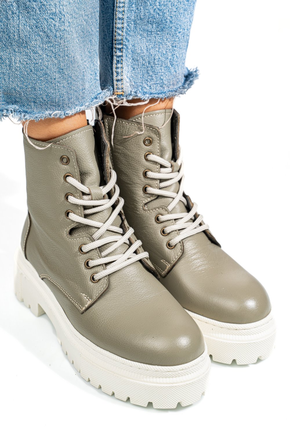 GHETE GRI PIELE NATURALA NPCFB002