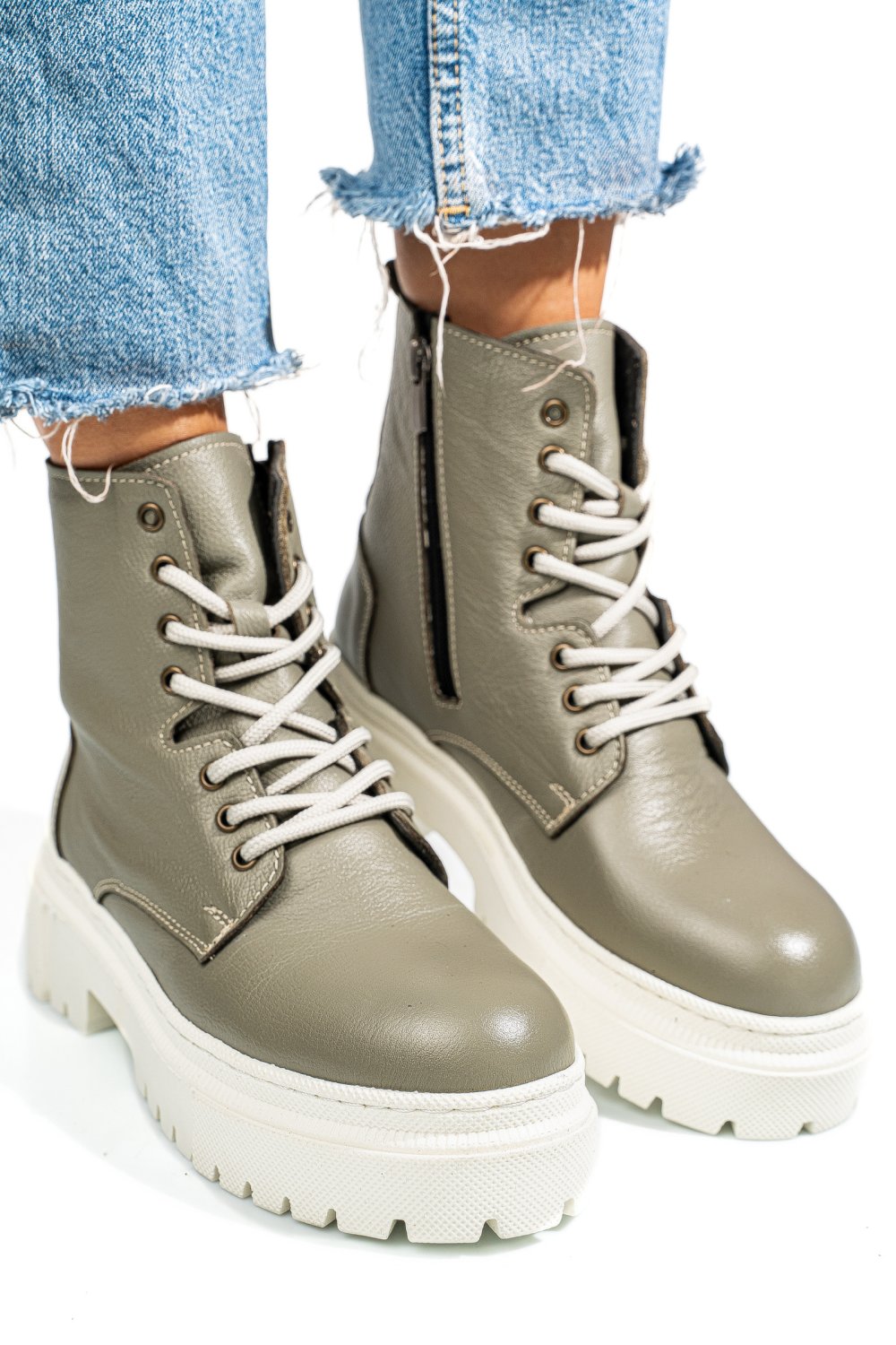 GHETE GRI PIELE NATURALA NPCFB002