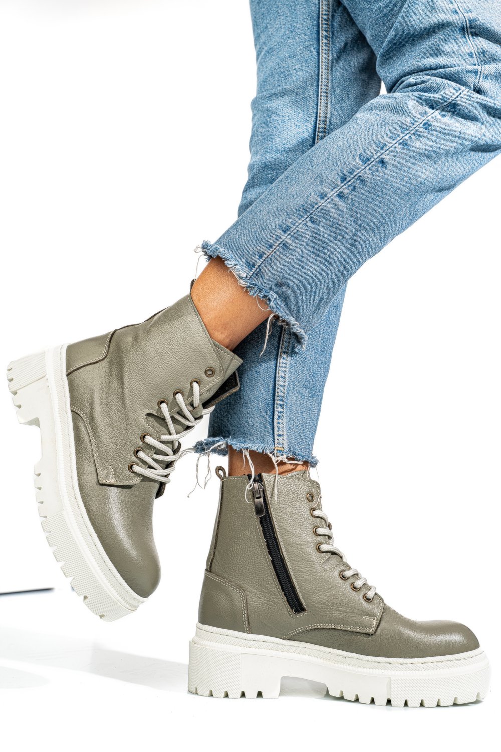 GHETE GRI PIELE NATURALA NPCFB002