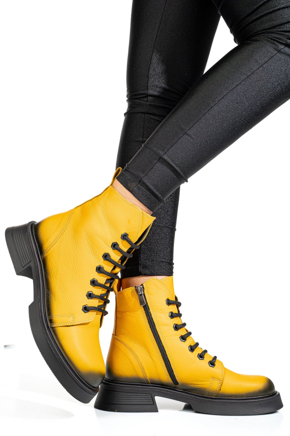 GHETE GALBENE PIELE NATURALA APCK108