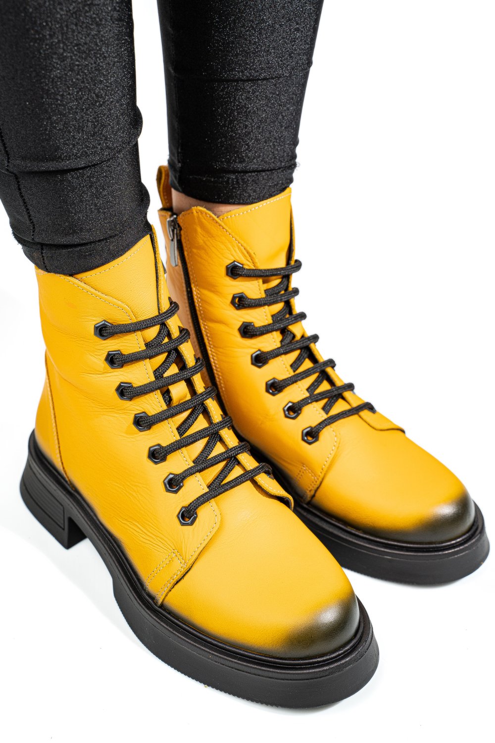 GHETE GALBENE PIELE NATURALA APCK108