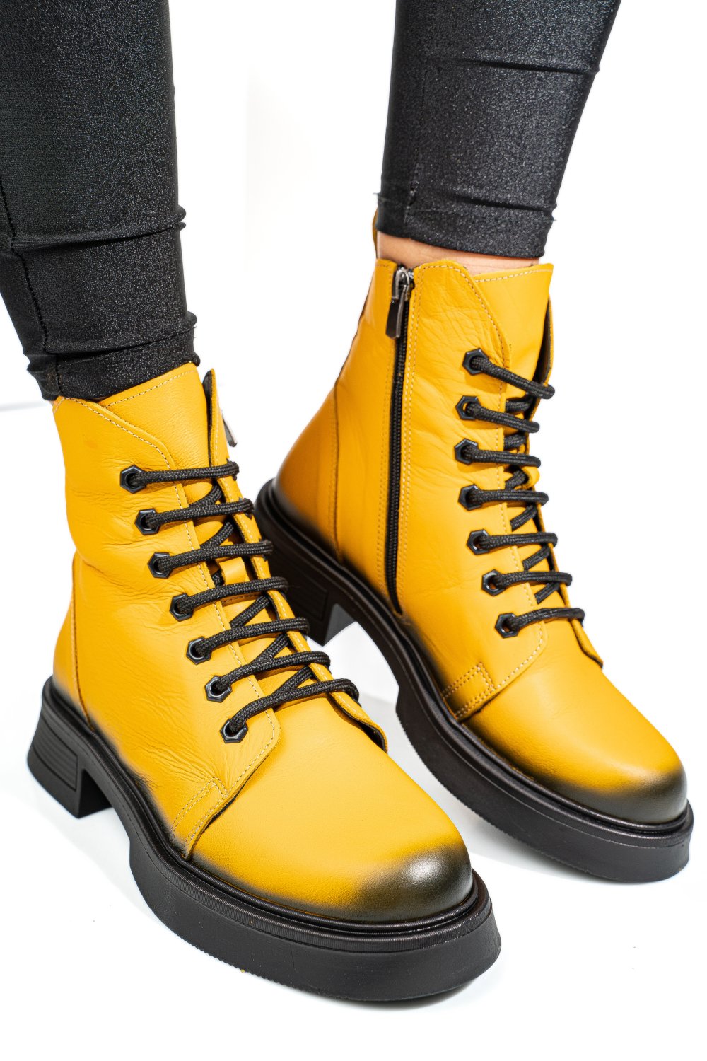 GHETE GALBENE PIELE NATURALA APCK108