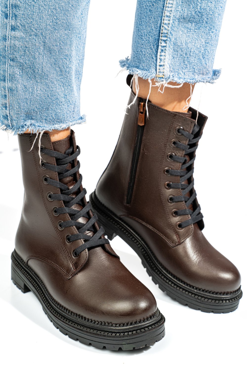 GHETE MARO INCHIS PIELE NATURALA APCYB008