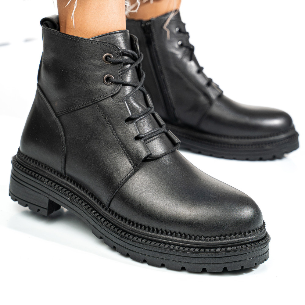 GHETE NEGRE PIELE NATURALA APCYB003