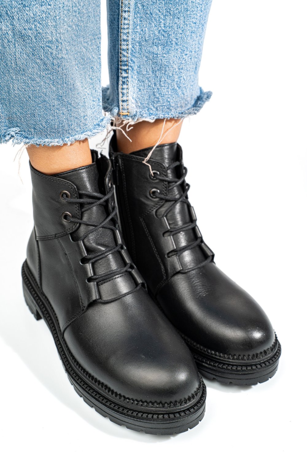 GHETE NEGRE PIELE NATURALA APCYB003